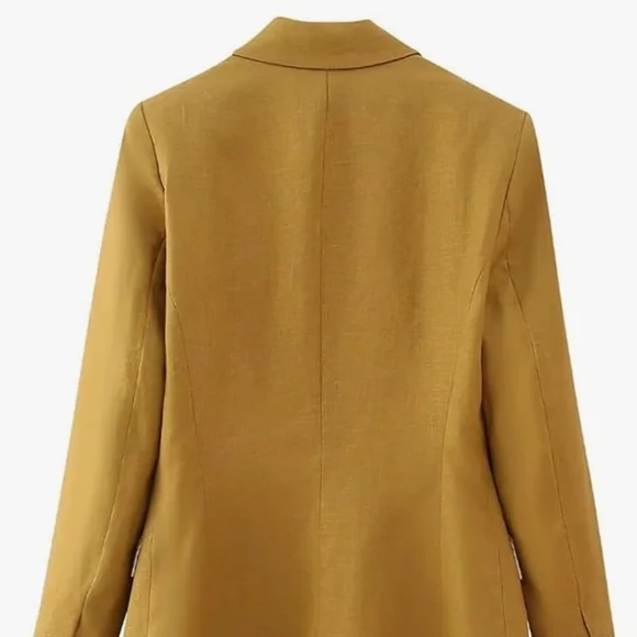 Zara Double-Breasted Linen Blazer - Picture 3 of 10